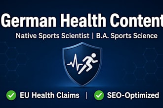 write german health and nutrition content as a native sports scientist