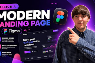 design a modern landing page in figma