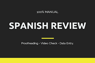 proofread review videos and correct spanish content