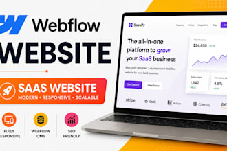 design a modern webflow saas website or landing page