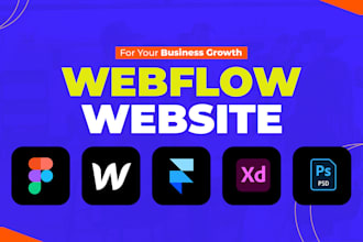 design modern saas website in webflow, webflow cms and business landing page