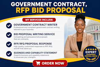 find rfps, write bid proposal response to rfqs, and government contracts