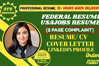 write a professional federal resume for usajobs