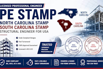 pe stamp north carolina stamp, south carolina stamp, structural engineering