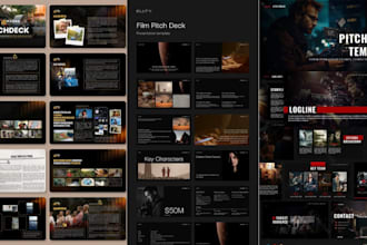 create a cinematic investor ready film pitch deck movie poster, and presentation