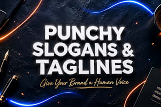 write punchy slogans and catchy taglines for your brand