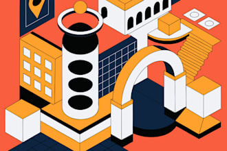 draw a unique vector or isometric map