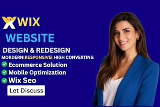 design redesign wix website, wix ecommerce, and wix business website