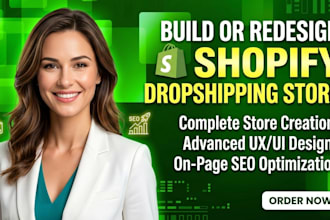 design or redesign shopify dropshipping website design german shopify store seo