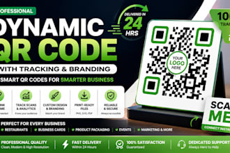 create a dynamic qr code with tracking and print ready files within 24 hours