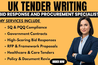 do UK tender writing, bid response and government contract for procurement