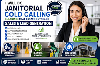 do janitorial cold calling cleaning real estate  outreach sales lead generation