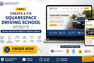 create fix squarespace driving school website driving instructor website
