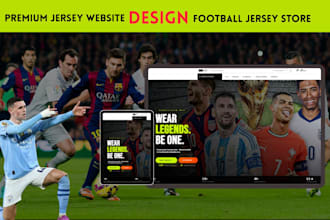 build 24hrs premium football jersey shopify store design sport jersey website