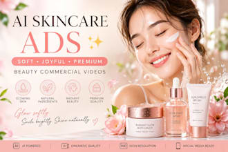 create a soft, joyful and professional skincare advertisement video