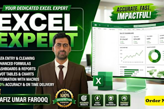 build advanced excel spreadsheets, dashboards and formulas