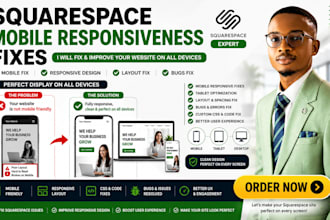 fix squarespace mobile responsive issues and website layout fix