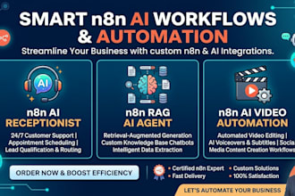build smart n8n ai workflows n8n ai receptionist n8n rag ai agent n8n ai video