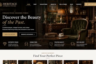 design squarespace antique shop website vintage furniture website thrift store