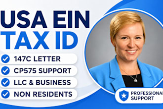 get USA ein tax id for tax purpose and cp575 support for your llc