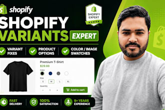 fix shopify product variants, options, and swatches