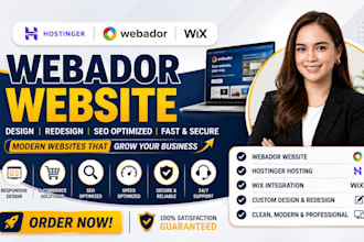 design webador website, webador redesign, hostinger website and online store