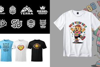 do t shirt logo design and clothing graphic design
