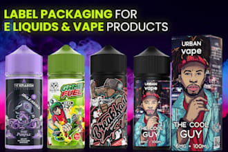 do professional vape e liquid cbd cannabis product packaging label box design