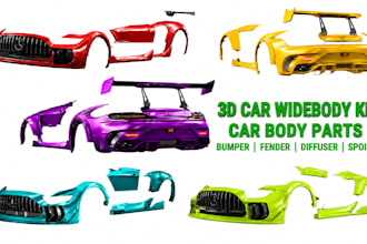3d car body kit design, widebody kit, car body fabrication, car body conversion
