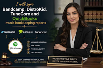 sync bandcamp distrokid tunecore and quickbooks music bookkeeping reports