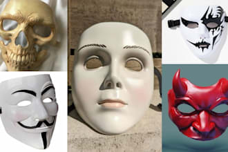 3d mask custom cosplay mask, print and paint wearable 3d helmet for 3d printing