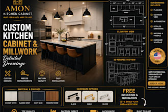 design custom kitchen cabinets and millwork shop drawings