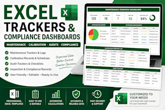 create excel trackers for maintenance, calibration and audits