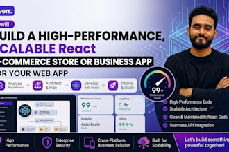 develop a high performance, scalable react e commerce store or business app