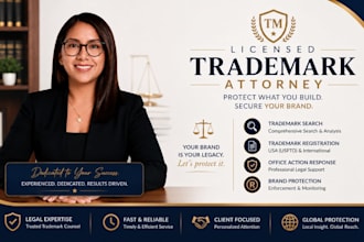 be US licensed trademark attorney for your uspto trademark registration