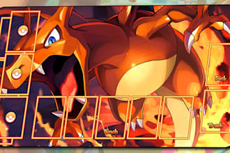 design custom tcg playmat mtg card games pokemon playmat board game art mockup