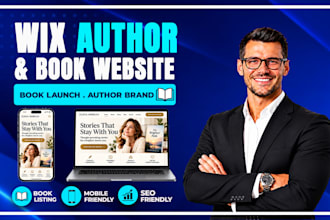 design wix author website, book website and ebook landing page