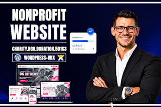build nonprofit charity ngo donation 501c3 website on wordpress or wix