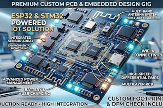 custom iot pcb design esp32 ble wifi lora stm32 embedded systems sensors