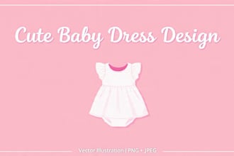 design cute baby dress, kids fashion catalog, children clothing ad