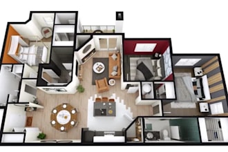 design architectural visualization,2d floor plan,interior and exterior 3d render