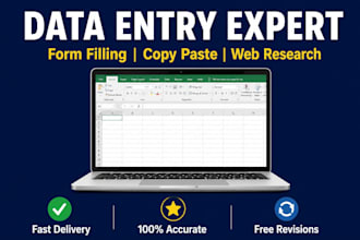do data entry, form filling, copy paste and web research