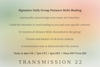 hold reiki healing for you in my daily group transmission