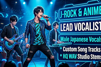 write and sing custom anime game tracks male japanese vocalist jrock lead vocals