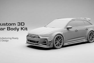 design 3d printable car body kit, widebody kit, and custom automotive parts