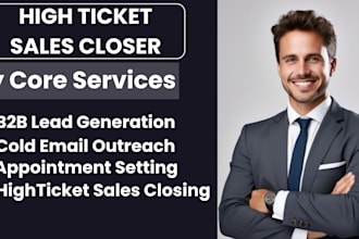 sales representative, high ticket sales closer, and b2b sales specialist