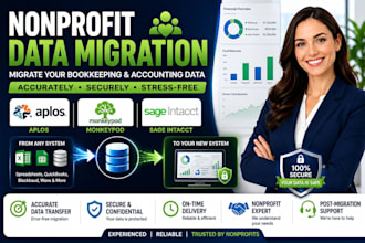 migrate nonprofit bookkeeping and accounting data to monkeypod aplos or sage int