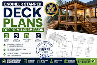 provide engineer stamped deck plans for permit submission