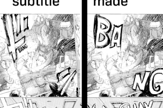 clean, redraw and letter manga or comic