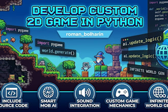 develop a 2d custom game in python using pygame